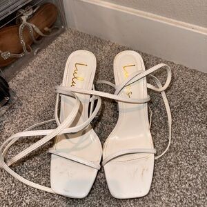 Lulu's Elegant Cream Strappy Sandals